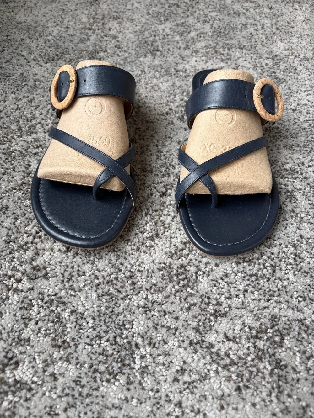 Talbots Gia Nappa Leather Sandals in Navy Blue - only worn once